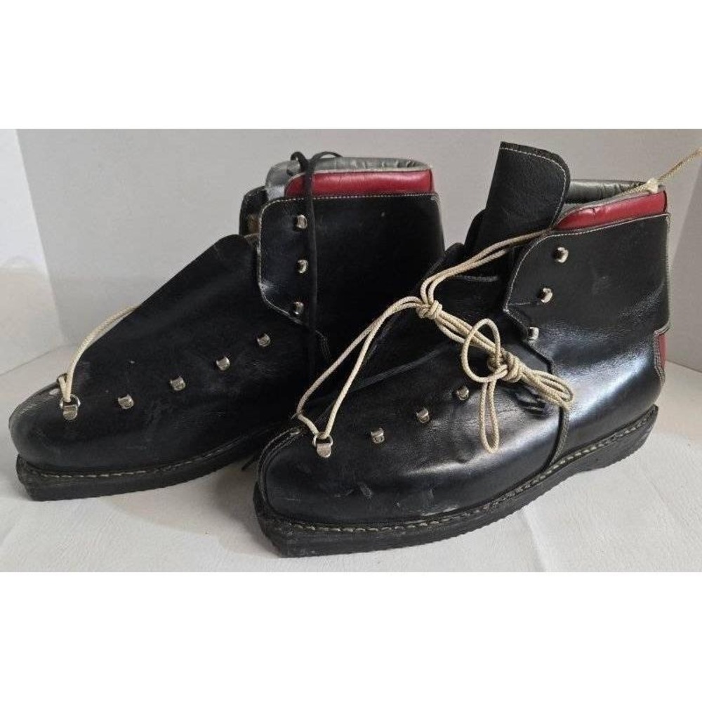 Vintage‎ MCM Murani Italian Leather Lace Up Old School Ski Boots size 14